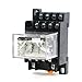 uxcell 35mm DIN Rail DC 12V Coil 4PDT 14P LY4NJ General Purpose Power Relay with Base, Black