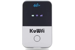 Mobile WiFi Hotspot Device,KuWFi 4G LTE Internet Router with SIM Card Slot Unlocked Travel Partner Support Bell/Fido/Freedom/