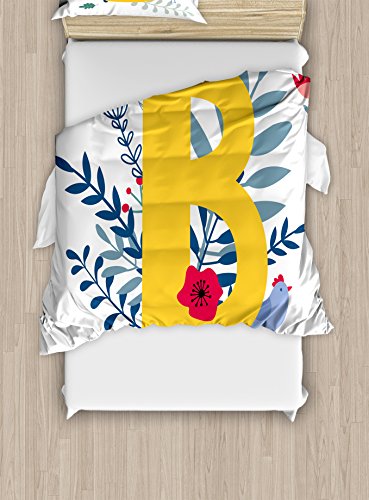 Lunarable Letter B Twin Size Duvet Cover Set The Second