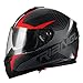 TRIANGLE Full Face Dual Visor Matte Black Street Bike Motorcycle Helmet (Medium, Matte Red)