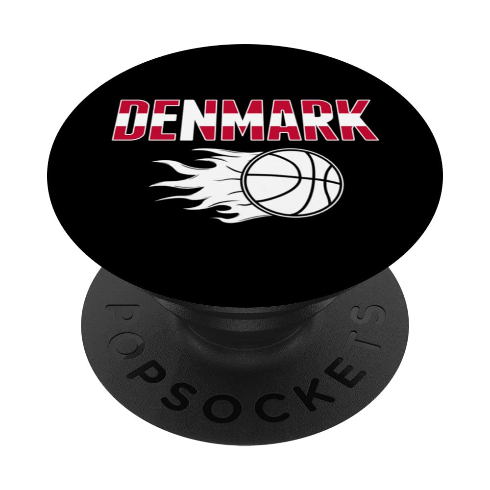 Proud Denmark Basketball Fans Jersey - Danish Flag Sports PopSockets Swappable PopGrip