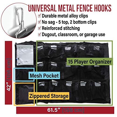 Athletico 15 Player Dugout Organizer Hanging Baseball Helmet Bag to