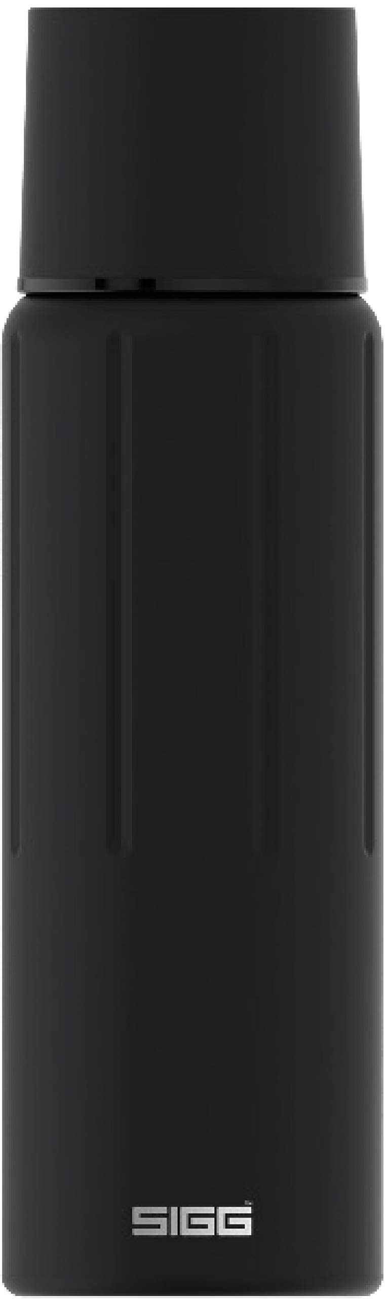 SIGG - Insulated Water Bottle - Thermo Flask Gemstone IBT Obsidian - with Cup - Leakproof - Lightweight - BPA Free - 18/8 Stainless Steel - Black - 0.75L — image 1