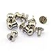 LQ Industrial 30 Pack Silver Round Head Button Stud Slotted Screws 8x10x10mm Chicago Screws Nail Rivet for DIY Leather Craft