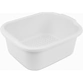 Plastic Wash Tub Dishpan Basin and Foot Bath for Soaking Feet - White | Laundry Hand Wash Bucket, Dish Pans for Washing and Storage Cleaning Supplies - 12 Quarts - Heavy Duty