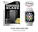 42mm Apple Watch Tempered Glass, (2-Pack) ProtoCASE Ultra Clear Tempered Glass Screen Protector for iWatch Apple Watch 42mm Series 1 and Series 2