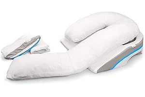 MedCline Shoulder Relief Wedge and Body Pillow System with Extra Cases, Right or Left Side Sleeping Comfort, Medical Grade, Size Large (5’10 and Above)