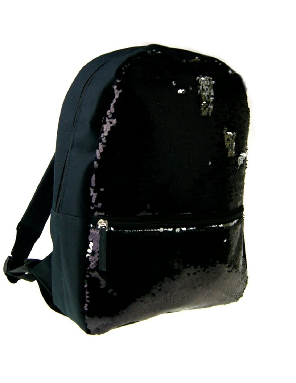 Childrens Black and Silver Reversible Glitter Sequin Backpack Rucksack School Travel Bag, One Size