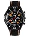 Fanmis GT Racer Sport Watch Military Pilot Aviator Army Style Black Silicone Orange Men's Watches
