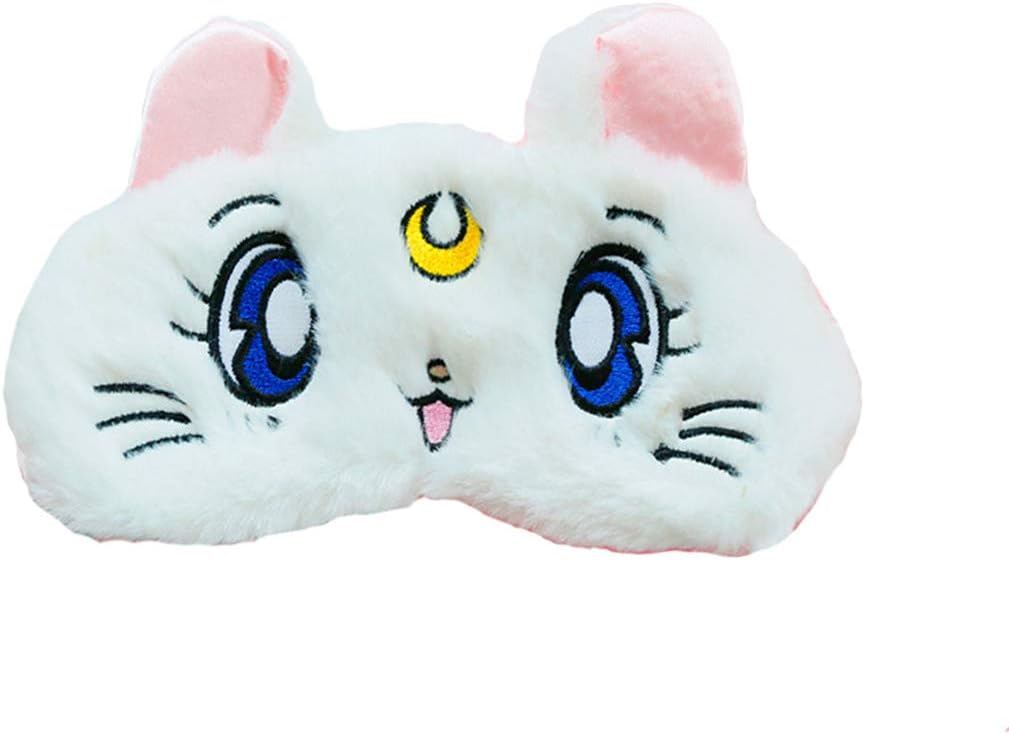 dressfan Cute 3D Fluffy Animal Eye Mask for Sleeping Travel Breathable Eyeshade Cartoon Sleeping Mask Kids Adult Women