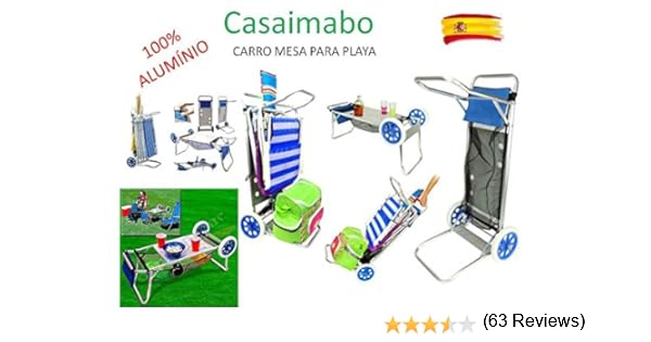 Carro Portasillas Aluminio-Carro Porta sillas, sombrillas, Nevera ...