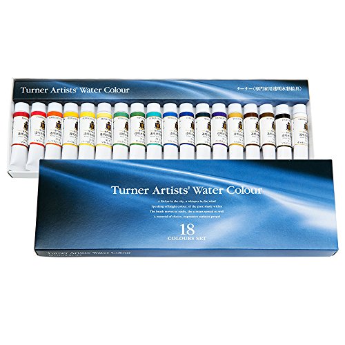 Turner Colour Works Professional Artists' High Pigment Concentrated Watercolors [Set of 18] 5ml Tubes - Assorted Colors
