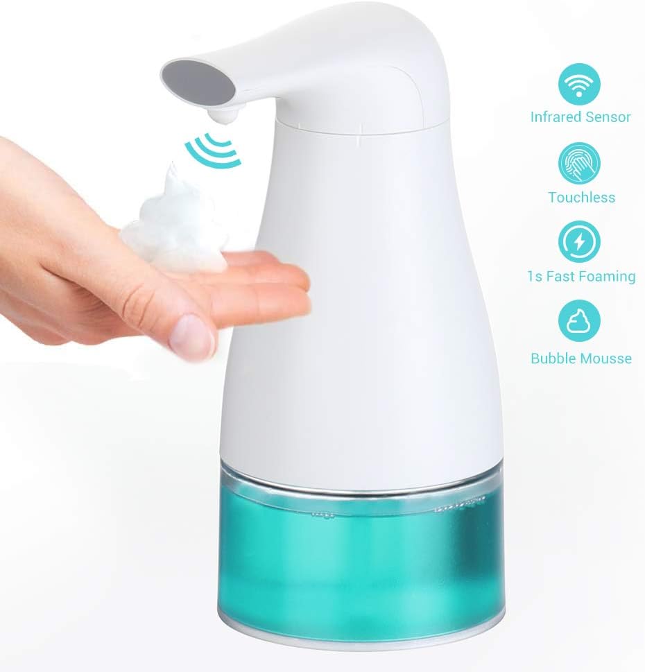 Elegear Automatic Soap Dispenser, Touchless Foaming Soap Dispenser with Infrared Sensor, IPX 4 Waterproof And Battery Operated Liquid Shower Gel Soap Dispenser For Bathroom Office and Kitchen