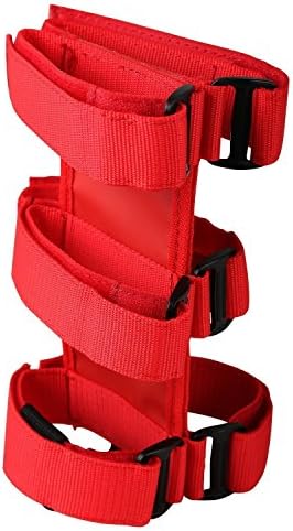 Nihoooo Jeep Wrangler Fire Extinguisher Holder - Adjustable Roll Bar Mounted For Car Auto (Red)