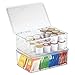 mDesign Plastic Stackable Divided Storage Organizer with Lid for Tea Bags and Coffee Pods in Kitchen Cabinet, Countertop, Ligne Collection, Includes 1 Tea Organizer and 1 Coffee Pod Organizer, Clear