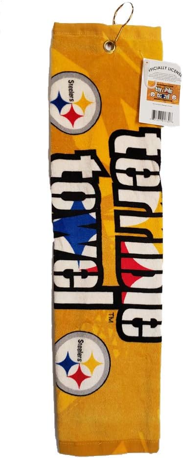 Tromic USA NFL Steelers Logo Yellow Terrible Towel 25" x 15" Golf Towel 100% Cotton Gift