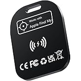 Mini Wallet Tracker Card, Key and Item Locator IP65 Waterproof Find Nearby Far Away iOS Only Work with Apple FInd My App Rechargeable Phone Finder for Keys, Bags More