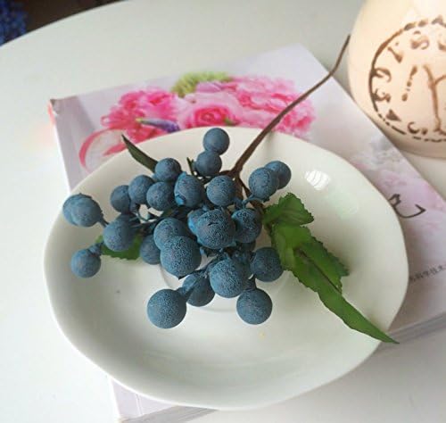 Berries Artificial Flower Bouquet Sweet Home Deco 9.8 in Fake Berry Spray Aritificial Fruits Craft Arrangement Accessories (Blueberry)