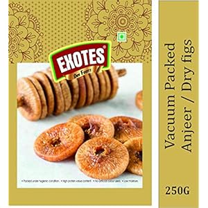 EXOTES, Anjeer Dry Figs Pouch g Pack of 1x250s, NATURAL, 250 gram