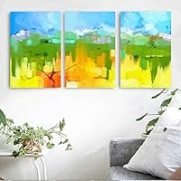 3 Piece Canvas Wall Art Abstract Forest Canvas Prints Home Artwork Decoration for Living Room,Bedroom - 16