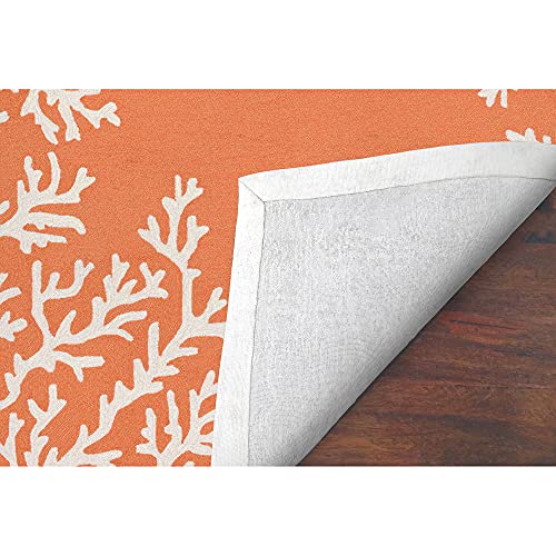 Liora Manne Capri Coastal Border Coral Indoor/Outdoor Rug, 5' x 7'6