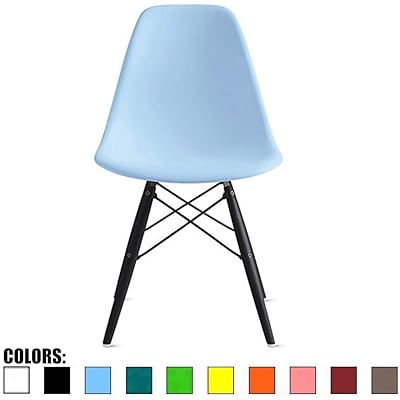 2xHome Eiffel Side BLK LEG Dining Chair, Blue,1 piece