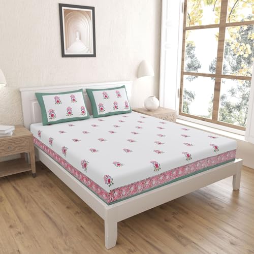 LOVENSPIRE Indian Ethnic Floral Bed Sheet