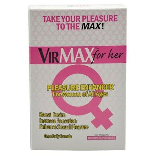 VirMax Once Daily Formula for Her Pleasure Enhancer, Boosts Desire and Increases Sensation Dietary Supplement Tablets, 30 Count
