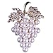 Fablcrew Grape Shape with Man-Made Pearl Pin Brooch Brooch Pin for Silk Scarf Size 3.8×5.4cm