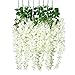 Unomor 3.25 Feet Wisteria Artificial Flowers Fake Hanging Flowers Vine Garland for Wedding Decorations (8 Pcs)