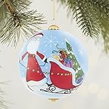 2016 Li Bien Santa & Sleigh Glass Christmas Ornament