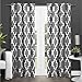 TOWN & COUNTRY EVERYDAY Ironwork Geo Trellis Sateen Indoor Curtains, Room Darkening Blackout, Grommet Top, Energy Efficient, 2-Pack Set, 52