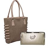 Alice Pu Leather Women's And Girl's Handbag And Wallet Clutch Combo -Grey