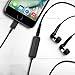 Trianium Headphone Adapter 8-pins to 3.5mm Audio Jack with Music Controller Compatible with iPhone 12 11 XS XR X 8 7 6 6s Plus, iPhone SE 5 5S, iPad Mini Air Pro (Black)