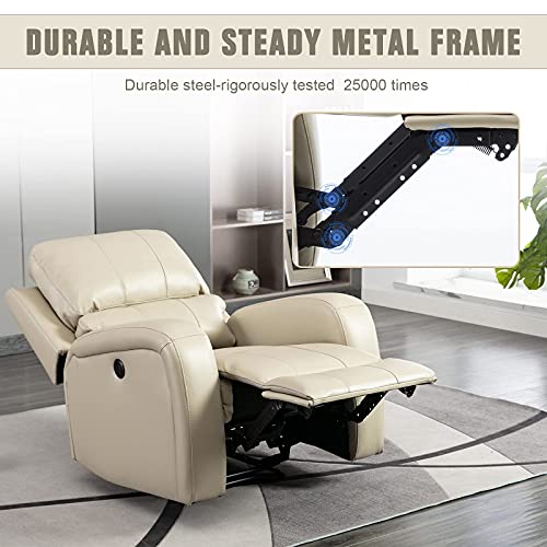 Bonzy Home Power Recliner Chair Air Leather Overstuffed Electric Faux