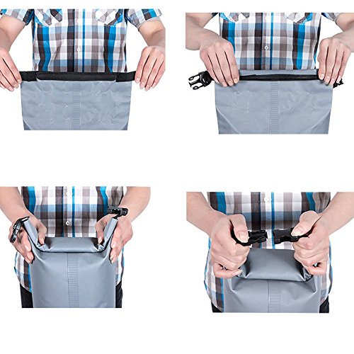 10L Waterproof Pouch Dry Bag Kayaking Canoeing Rafting Camping Floating Gray