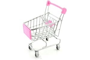 Rlley Mini Shopping Carts Toy Hamster Toy Hedgehog Toys Chinchilla Toys Guinea Pig Toys Candy Color (Pink)