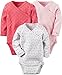 Carter's Baby Girls' 3-Pack Geo Side Snap Bodysuits Newborn Pink