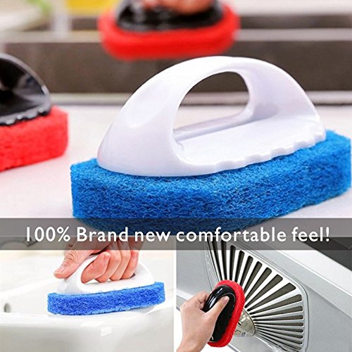 Kitchen sponge Pool brushes bathtub scrub brush kitchen scrub sponges bathroom scrubber shower brush cleaning Handle Sponge Cleaning Set of 2