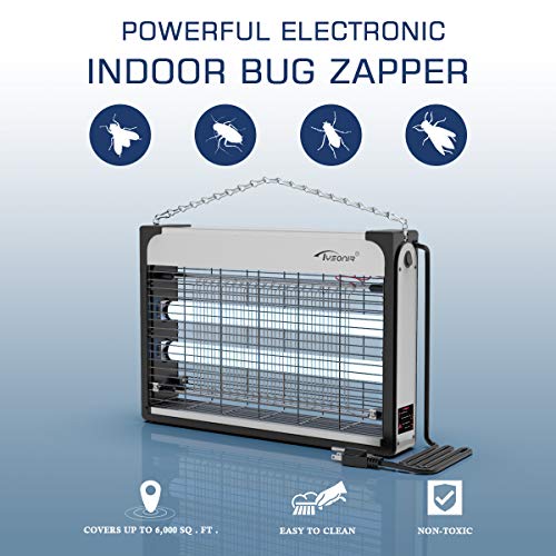 Tysonir Electronic Bug Zapper, 20W Electronic Indoor Insect Killer, Bug Zapper, Mosquito, Fly, Wasp, Beetle & Other Pests Killer Indoor Residential & Commercial