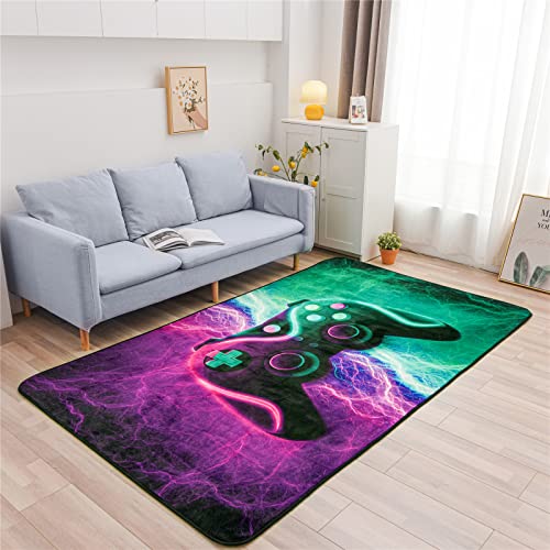 Meeting Story Gamer Gaming Area Rug Tie Dye Lightnings Gamepad Rug ...