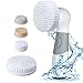GLOWING CARE Facial Cleansing Brush - Waterproof Electric 4 in 1 Spin Brush Set For Face And Body - Deep Pore Cleaner For Acne And Exfoliates Dead Skin And Removes Blackheads - Perfect Makeup Cleanser