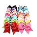 FASOTY 20PCS 8'' Large Cheer Hair Bows Ponytail Holder Elastic Hair Ties For Women and Girls