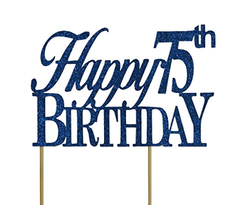 All About Details Blue Happy-75th-birthday Cake Topper