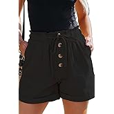 JOCAFIYE Womens Shorts Stretchy Ripped Jean Shorts High Waisted Folded Hem Shorts for Women