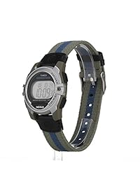 Timex Expedition Mid-Size clásico temporizador de alarma Chrono digital unisex reloj, Exteriores, 3 x 3 x 2 pulgadas, Verde   Azul (Green   Blue Stripe)