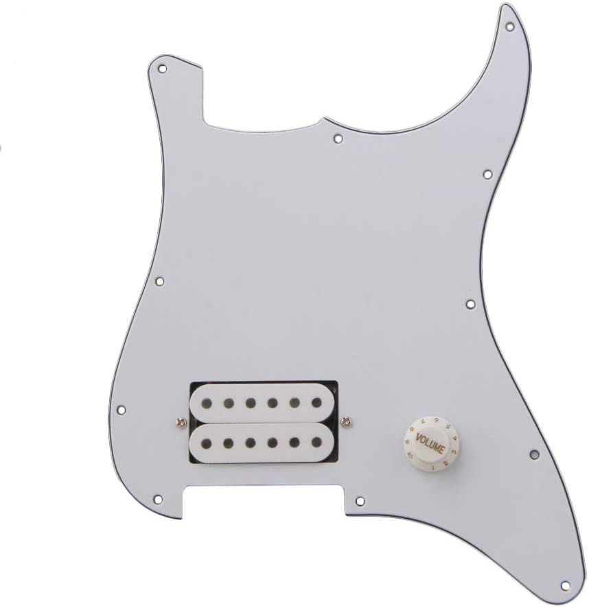 White Prewired Pickguard Loaded Pickguard Kits 1 Humbucker For Electric Guitar