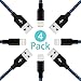 Lightning Cable,UPMSX iPhone Cable 4Pack 3FT 6FT 6FT 10FT to USB Syncing and Charging Cable Data Nylon Braided Cord Charger for iPhone 8/8 Plus 7/7 Plus/6/6 Plus/6s/6s Plus and more (Black&Blue)