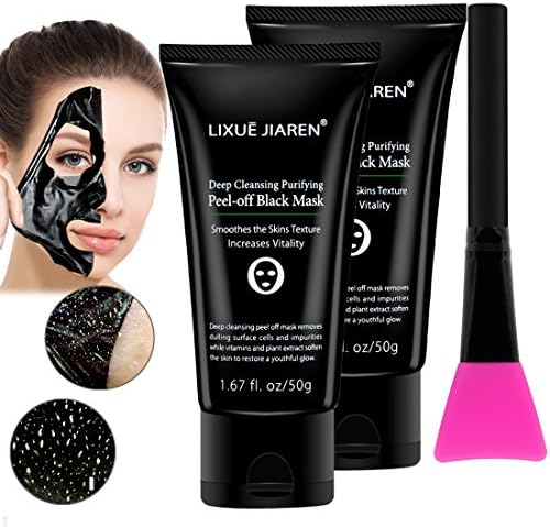 Black Mask, Blackhead Remover Mask, Deep Cleaning Purifying Face Peel off Mask with Bamboo Charcoal for Blackhead, Acne Treatment by Lavrimo- 50g, Pack of 2