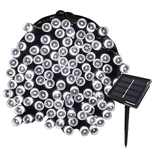 Tuokay, Tuinverlichting op Zonne-energie, Kerstverlichting Buiten, Waterdichte 72ft 22m 200 LED 8 Fonkelende Modi…
